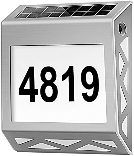 Kućni brojevi Sign Solarni napajani adresa, vodootporan 6500k bijela LED osvetljena adresa Plaques House Brojevi