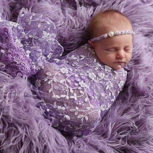 3 kom. Novorođena fotografija Oprema, lepršava beba Pozing Photoshoot Blaket + Embroired Clour Baby FOTO omotač