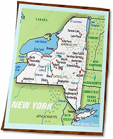 3droza Florene Décor II - Uokvirena karta New York State - Ručnici