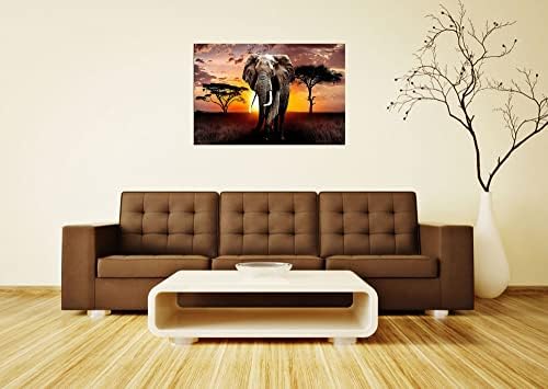 XXMWallArt FC3069 canvas Wall Art Elephant Picture African Wild Animals Artwork painting Print za dnevni