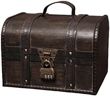 Wjccy drvena gusarska kutija za odlaganje Vintage Treasure za drveni organizator klasična drvena kutija