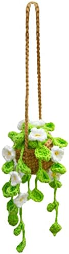 Slatka kukičana viseća orhidena biljka za orhideju Crochet Car Ogledalo Viseće dodaci Slatka auto dodatna