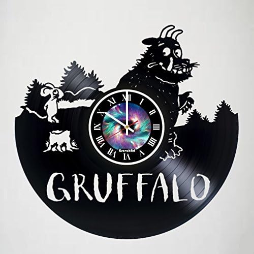 Zidni sat sa vinilnim pločama kompatibilan sa Gruffalo-ideja za umetnički poklon za rođendan, Božić,