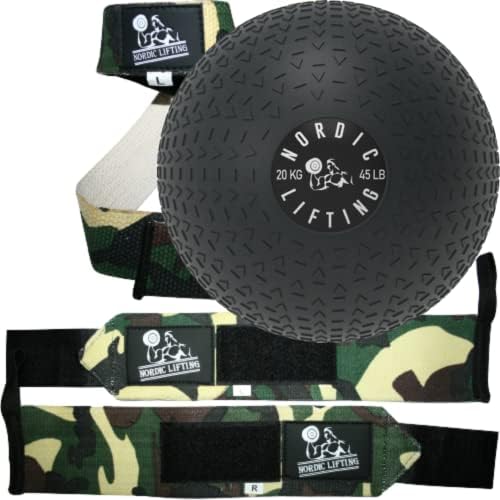Zamotači za ručne ručnike i trake za dizanje paketa - Camo Green Bundle sa Slam Ball 15LB