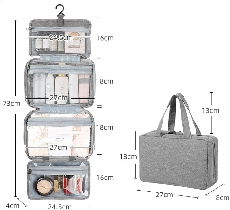 Putna kozmetička torba TEDATATA,multifunkcionalna višeslojna torba za odlaganje velikog kapaciteta,vodootporna