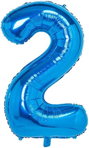 2pcs baloni 2, 40inch veliki broj 2 folije helijum baloni, samo naduvavanje helikog folija od 2 balona za dečko