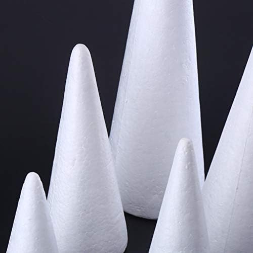 MagicLulu Craft Foam Papir CONES Oblik stabla 10 kom pjenasto konus konus pjene za brisanje zanata Xmas Party Decor 10 x 7 cm bijela božićna pjena pjena