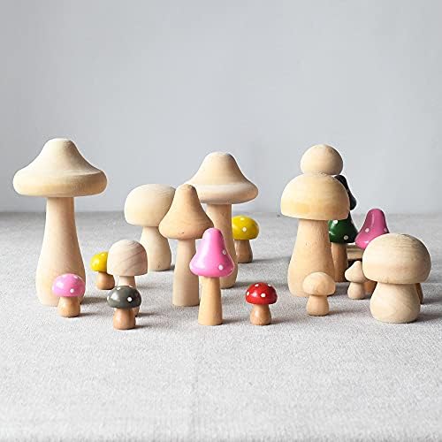 12 pakovanja drvenih gljiva dekor prirodne nedovršene drvene gljive neobojene drvene figure Art Craft igračka