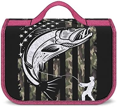Funnystar Američka zastava kamuflaža bas ribolovna toaletna torba s visećim kukom za šminku kozmetički pribor