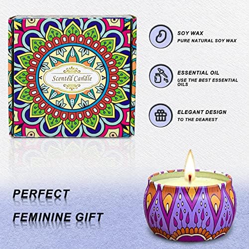 Mirisni pokloni za žene - Sojine svijeće za domaću mirisnu aromaterapiju, 120h gori, idealni pokloni