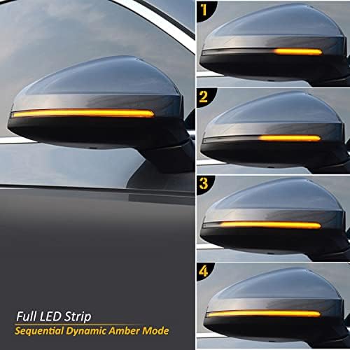 D-Lumina sekvencijalni jantarni LED bočni retrovizor dimljeno sočivo kompatibilno sa 2015-up VW Golf MK7 GTI LED