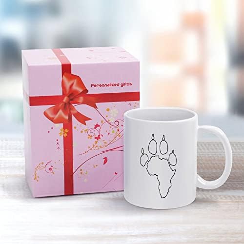 Lion Paw Print Print Mug Coffee Tumbler keramička šolja za čaj Funny poklon za kancelarijski dom Žene Muškarci