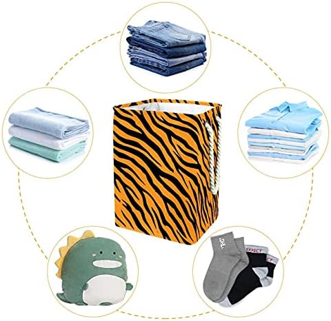 Tiger pruga Veliki rublje za rublje s jednostavnom ručicom za nošenje, vodootporna košara za pranje rublja za