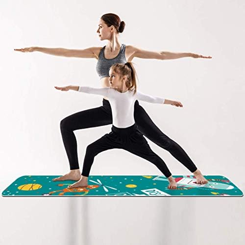 Unicey debela neklizajuća Vježba & amp; fitnes 1/4 prostirka za jogu sa simpatičnim robotima Print za Yoga