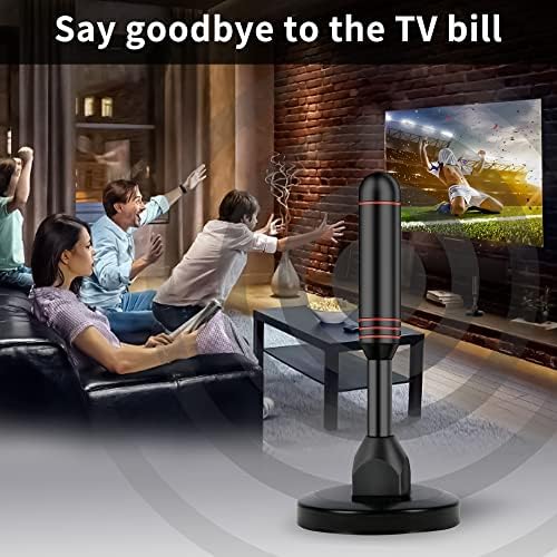 TV antena za Smart TV HDTV antena u zatvorenom digitalnom TV antenu sa 2 pojačala signala, kabel 16,5ft, recepcija 360 °, jaka magnetska baza, 1 zamjenjive antenske glave - podrška 4K 1080p TV