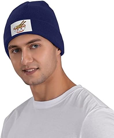 UDTXMPE Ramen Kawaii Noodles šešir zimska topla pletena kapa sa manžetama meke rastezljive kape za muškarce