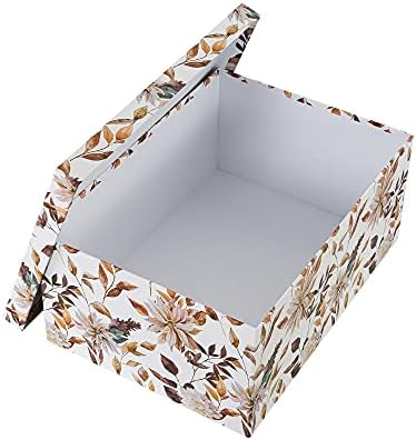 Soul & Lane Jesen Wonders - set od 3 lijepe kutije za odlaganje sa poklopcima botaničke listove, kartonsko