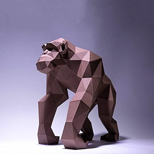 WLL-DP Gorilla DIY Papir model Geometrijski ukras za uređenje doma 3D papir trofej ručno rađene