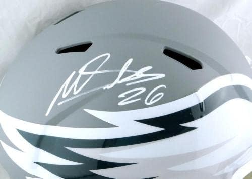 Miles Sanders autographed Eagles F / S amp speed Helmet - JSA W Auth *NFL šlemovi sa bijelim autogramima