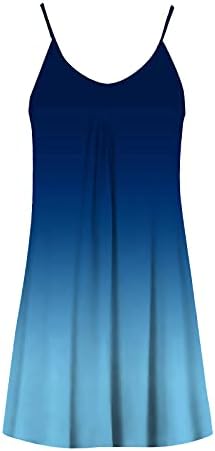 Nyybw Print Sundress Gradient V Maxi Mini Tie-Dye haljina A-Line vrat bez rukava Ženska Ženska haljina