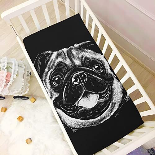 Alaza portret pug psa štene životinjski krevetić opremljeni bassinet listom za dječake dječje
