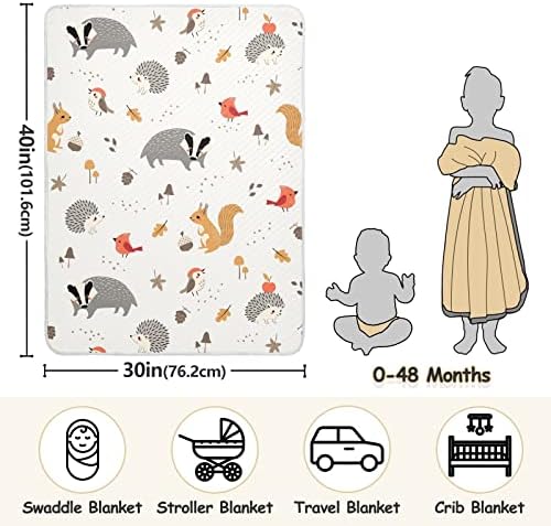 Swaddle pokrivači ježevi pamučni pokrivač za dojenčad, primanje pokrivača, lagana mekana prekrivačica