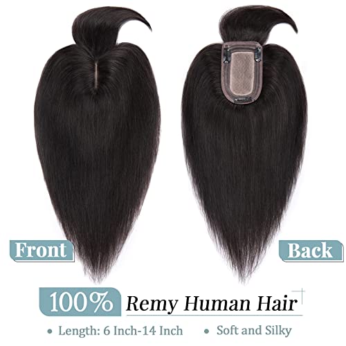 Tess Hair Toppers za žene prava ljudska kosa, 150% gustina 7 * 13 CM svilena baza Top Wigle Toppers sa praskom