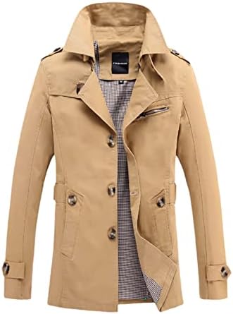 Muški dugi kaput za tanko vjetrobransko staklo od tanke varsity kaki odjeća muška jakna tanka