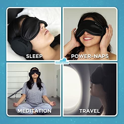 Hibermate štitnici za uši za spavanje. Luksuzna maska za oči sa štitnicima za uši za San. Prigušuje zvukove u