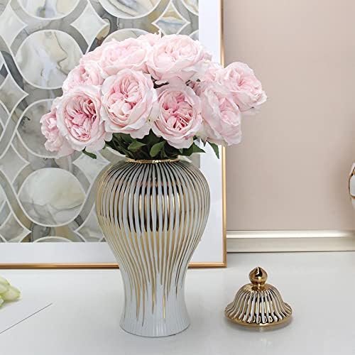 KLKCMS Keramički đumbir jar sa poklopcem porculanski porcelan za počast JAR kućna dekoracija Jar Vase,