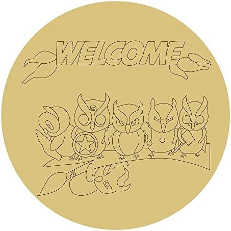Welcome sove dizajn po linijama nedovršeni drveni izrez za djecu Super Heros vješalica za vrata