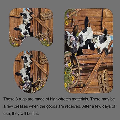 Jayden & Madge 4pcs / set Funny krav Rustikalni kotač za tuširanje za zavjese za tuširanje, Country Clower