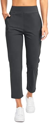 Santiny ženske pantalone za žene sa 3 džepova sa patentnim zatvaračem 7/8 Stretch Hlače visokog