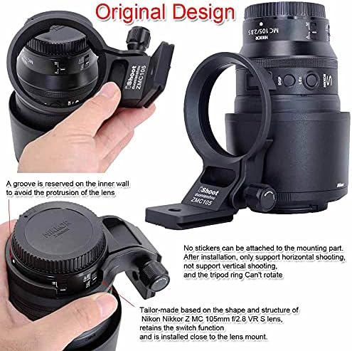 Ishoot ovratnik za montažu na montažnju prstena kompatibilna sa Nikonom Nikkor Z MC 105mm F / 2.8