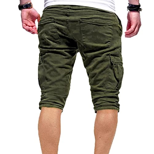 Muški elastični struk Teretni kratke hlače Ležerne prilike opušteni fit multi džepovi kratke