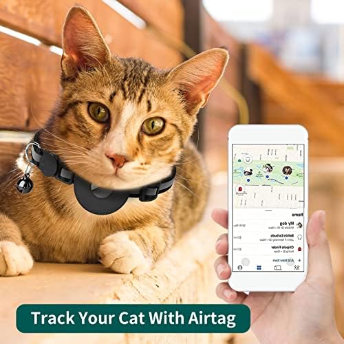 Breakaway Airtag Cat ovratnik, Reflektirajuća kragna za mačke Apple Air Tag sa zvonom i vodootpornom