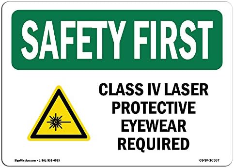 OSHA Sigurnost Prvi znak - klase IV laserske zaštitne naočale sa simbolom | Decal | Zaštitite svoje poslovanje,