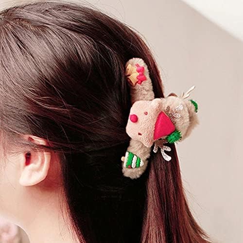 Bybycd Santa Claus Hair Claw Clappin za kosu Grip Plish Pine Headweward oprema za kosu Shark Clip Klip za kosu
