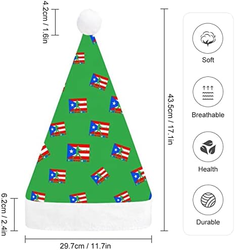 Bejzbol Portoriko Zastava Funny Božić šešir Santa Claus kape kratki pliš sa bijelim manžetama za Božić Holiday Party ukras zalihe