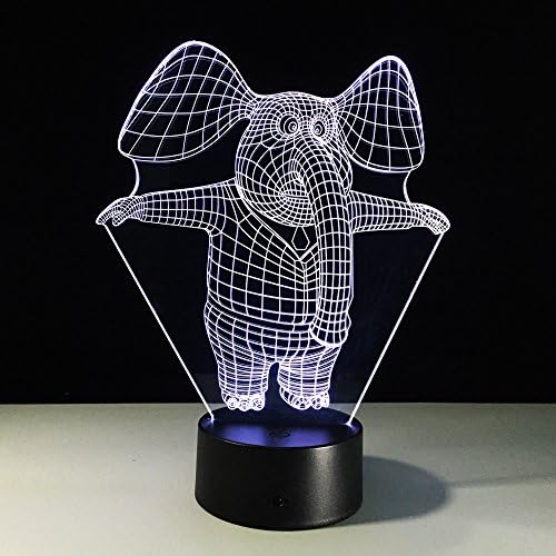 3dlamp Elephant Cartoon Shape 3D Illusion LED Tabela Lamp noćno svjetlo USB 7 colors Switch