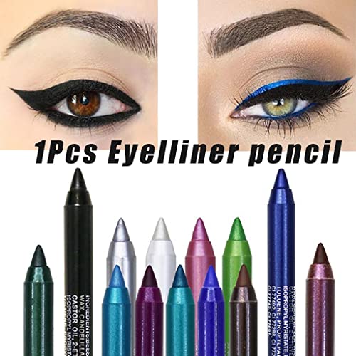 Xiahium 1pc Gel olovka za oči mat Shimmer vodootporna Sumdge-otporna Jaka pigmentirana dugotrajna šarena olovka za šminkanje mačjih očiju