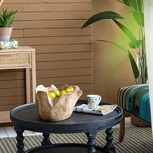 A & B kućna dekorativna posuda - Rippled drvena posuda, ukrasni pribor za stol, blagovaonica dnevni boravak