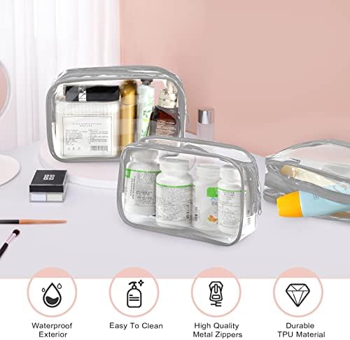 18 pakirajte Clear Makeup torbe Clear kozmetička torba Pvc plastične vrećice sa patentnim zatvaračem prijenosne toaletne torbe za žene i muškarce organiziranje kupatila za odmor
