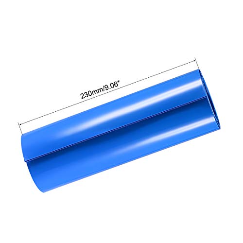 Uxcell Akumulator, 230 mm ravna širina 140mm DIA 1M PVC toplotna cijev za cijev za velike baterije Plava