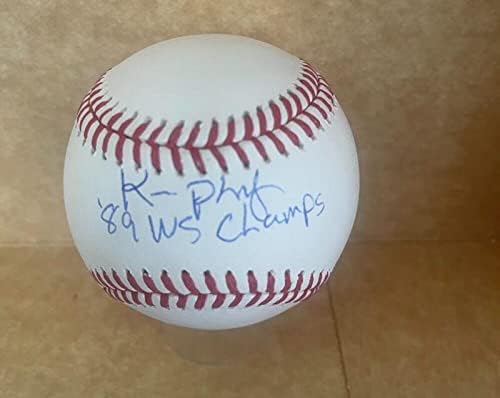 Ken Phelps 89 WS Champs potpisali su autogramirani M.L. Baseball ovjeren