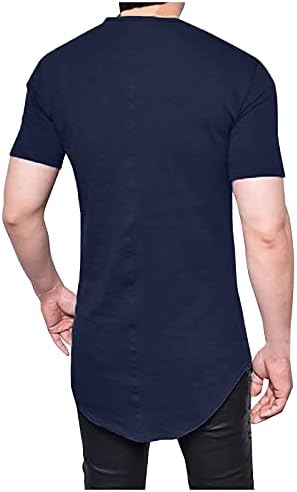 Fit prevelizirani tanki ljetni majica O-izrez Men Gym Solid Cool Frilly kratki rukav za bluze Ležerne košulje