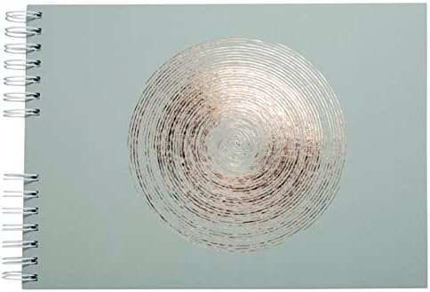 Exacompta - Ref. 16165E Ellipse spiralni album - 150 fotografija - 50 bijelih stranica - 32 x 22 cm - zelena kožna pokrivača sa ružom zlato eliptičnom oznakom
