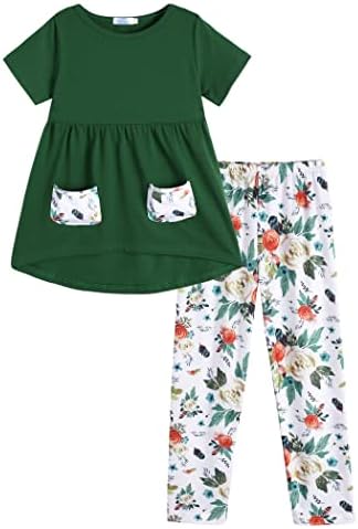 Arshiner odjeća za djevojčice za malu djecu cvjetni Hi-Lo vrhovi+kompleti pantalona kratki rukav 2kom kompleti