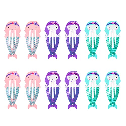 FRCOLOR 12 komada Mermaid hair Clips šareni Metal Snap hair Clips Lovely Barrettes Mermaid hair Accessories za