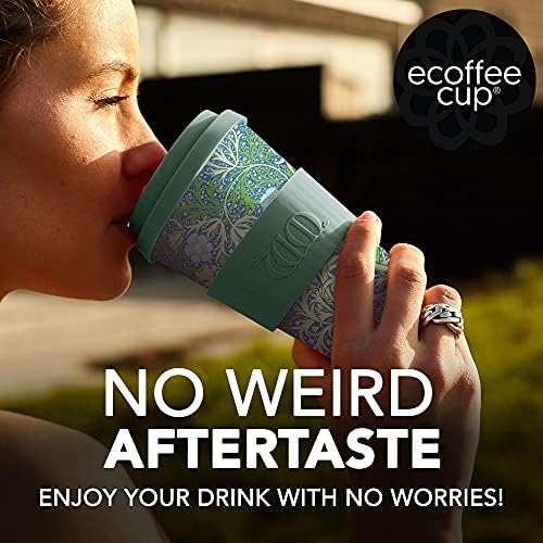 Ecoffee Cup + William Morris: morski morski morski sa tirkiznim silikonskim 12oz, za višekratnu i eko prijateljsku kafu